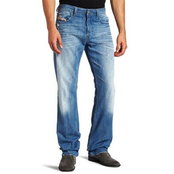 Diesel Men's Larkee Straight Leg Stretch Denim Button Fly Leans Size 38/32 - Picture 1 of 10